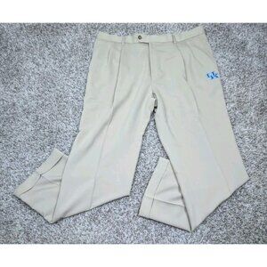 Cutter & Buck Kentucky Wildcats Pants Mens 38x32 Beige Chino Khaki Pleated Cuff
